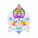 chakras woman tattoo design idea