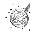 dagger with moon  tattoo design idea