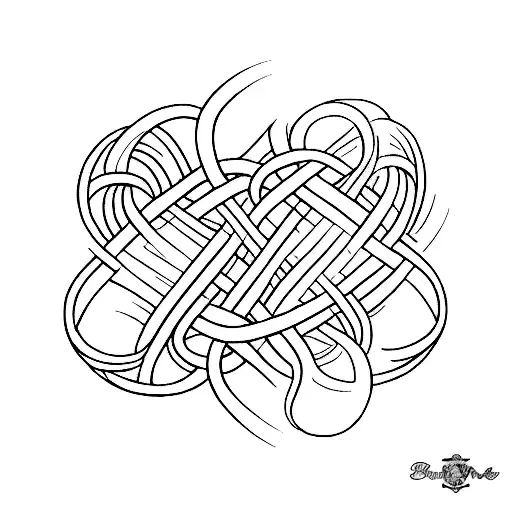 A minimalist design of two intertwined hearts, one in purple and one in a complementary color, symbolizing the unity of your relationship tattoo design idea