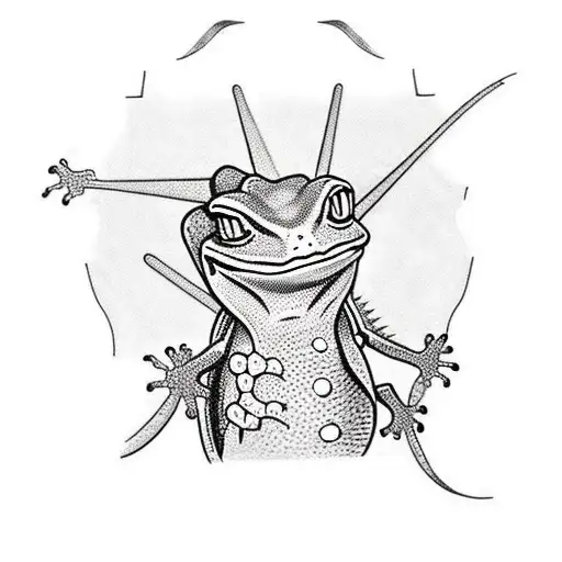 gecko with the word Bubba inside tattoo design idea