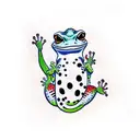gecko with the word Bubba inside tattoo design idea