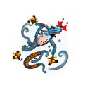 gecko with the word Bubba inside tattoo design idea