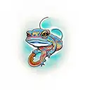 gecko with the word Bubba inside tattoo design idea