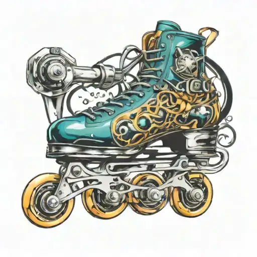 trust the process hidden in skates image tattoo design idea