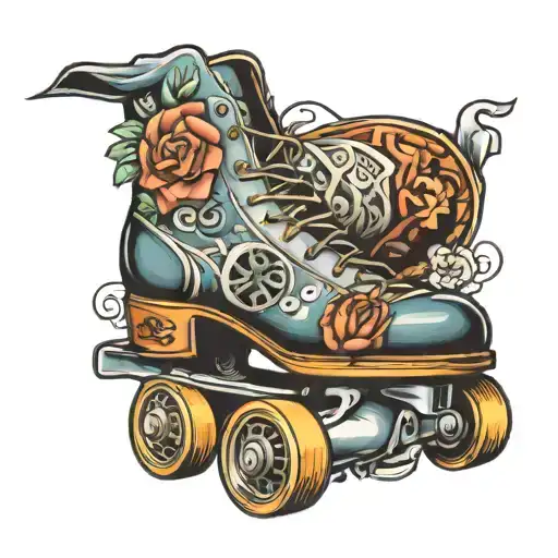 trust the process hidden in skates image tattoo design idea