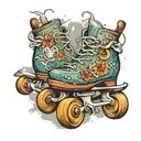trust the process hidden in skates image tattoo design idea