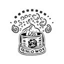 A minimalist tattoo of a chipotle burrito with smoke swirling around it, combining your occupation at Chipotle with your love for smoking weed. tattoo design idea