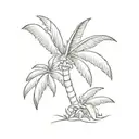 coconut tree and banana tree tattoo design idea