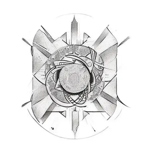 Design a tattoo inspired by Nietzsche's philosophy with a mix of abstract elements tattoo design idea