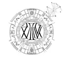 A geometric design incorporating Roman numerals representing the date of the wedding (October 7th, 2023) tattoo design idea