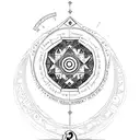 A geometric design incorporating Roman numerals representing the date of the wedding (October 7th, 2023) tattoo design idea