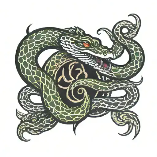 snake eating its own tail tattoo design idea