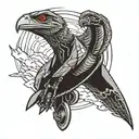 Raptor fighter jet flying tattoo design idea