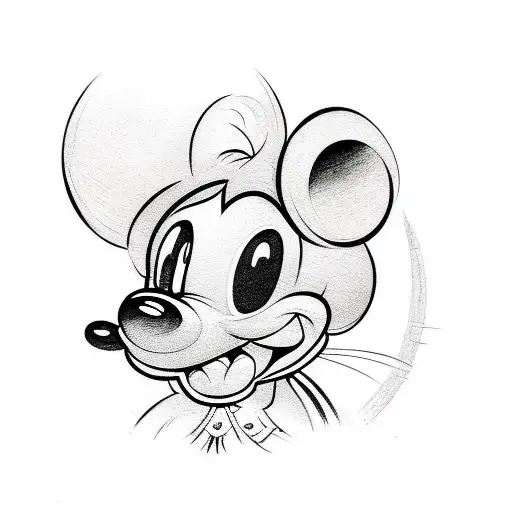Nordic Mickey Mouse Head tattoo design idea