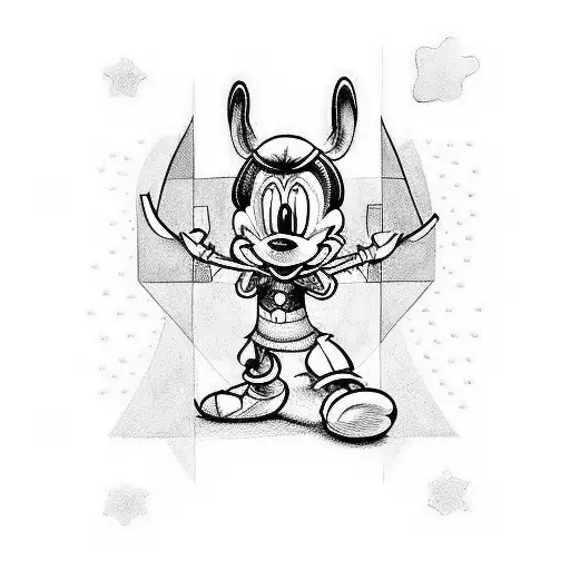 Nordic Mickey Mouse Head tattoo design idea