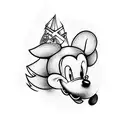 Nordic Mickey Mouse Head tattoo design idea