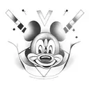 Nordic Mickey Mouse Head tattoo design idea