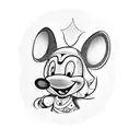 Nordic Mickey Mouse Head tattoo design idea