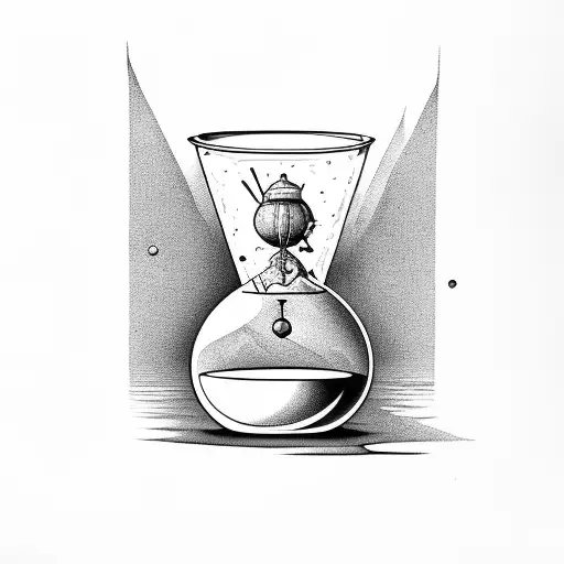 sand hour glass with patience theme tattoo design idea