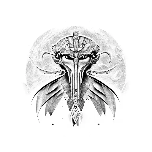 Horus humanoid tattoo design idea