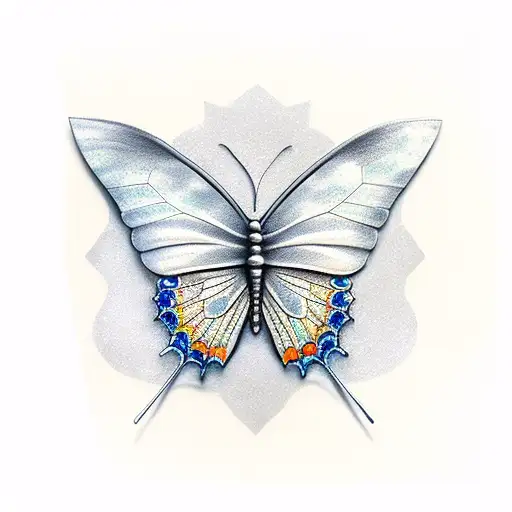 simple butterfly with dragon tattoo design idea