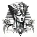 Hathor Egyptian God of Motherhood tattoo design idea