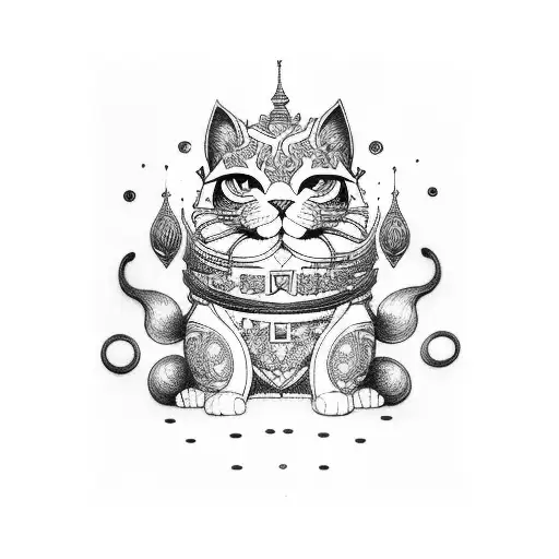 manekin neko tattoo design idea