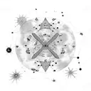 Binary numbers forming a constellation of stars tattoo design idea