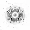 Binary numbers forming a constellation of stars tattoo design idea