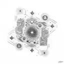 Binary numbers forming a constellation of stars tattoo design idea