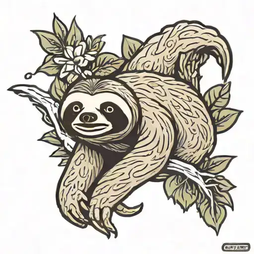 sloth tattoo design idea