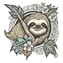 sloth tattoo design idea