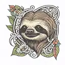 sloth tattoo design idea