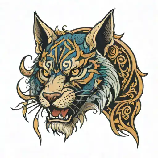 boynuzlu kurt tattoo design idea