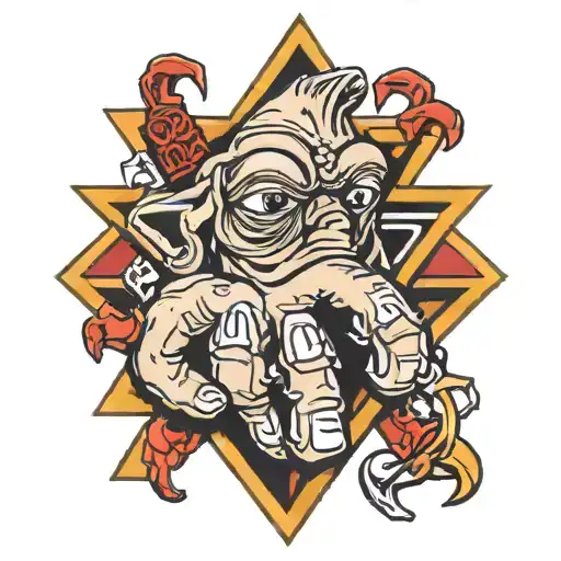 gonzo fist with aa triangle outline intertwined tattoo design idea