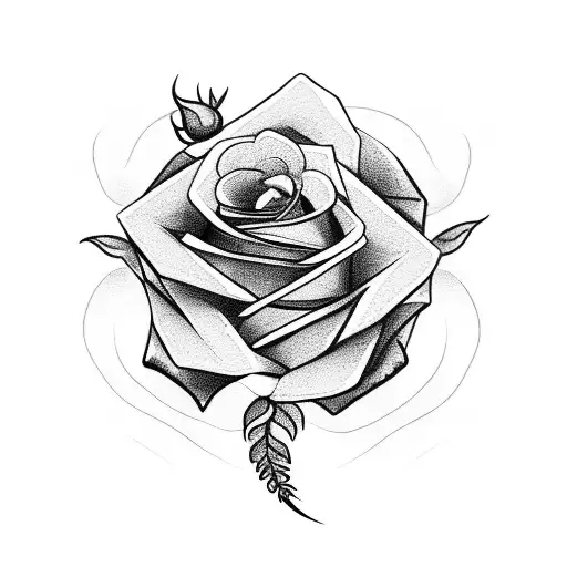 Phoenix with roses around for upper arm tattoo design idea