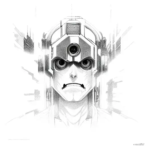 cyberpunk attack on titan tattoo design idea