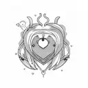 Adventure Time characters in the shape of a heart tattoo design idea