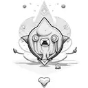 Adventure Time characters in the shape of a heart tattoo design idea