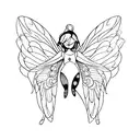 set of overlapping fairy wings in a downset position tattoo design idea
