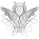 set of overlapping fairy wings in a downset position tattoo design idea