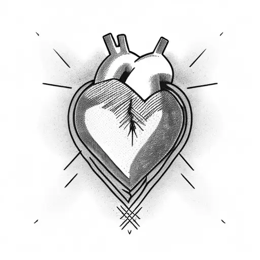 heart with barbed wire around it tattoo design idea