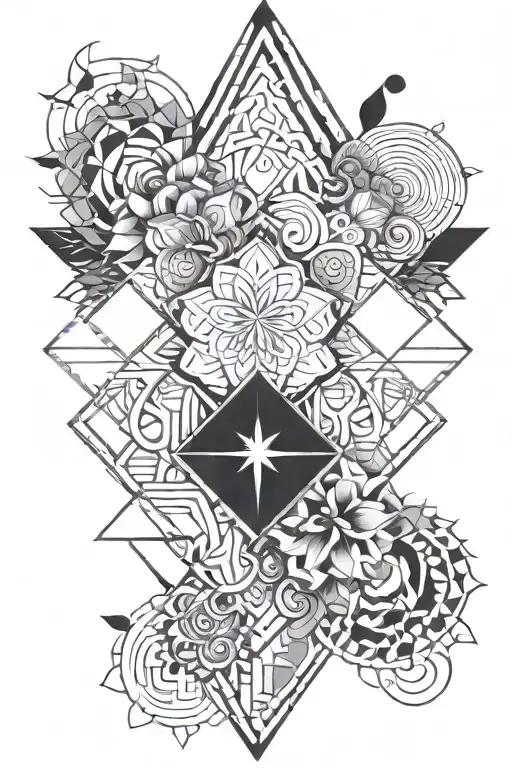 geometric and mandala design incorporating tattoo design idea