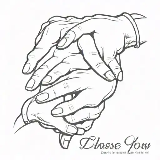 Three way pinky promise with one initial on each hand of the letters s, d, and r with the phrase “I’d choose you in ever tattoo design idea