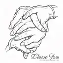 Three way pinky promise with one initial on each hand of the letters s, d, and r with the phrase “I’d choose you in ever tattoo design idea