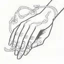 Three way pinky promise with one initial on each hand of the letters s, d, and r with the phrase “I’d choose you in ever tattoo design idea