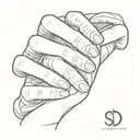 Three way pinky promise with one initial on each hand of the letters s, d, and r with the phrase “I’d choose you in ever tattoo design idea