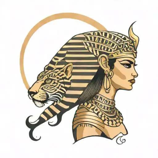 Cleopatra egyptian goddess tattoo design idea