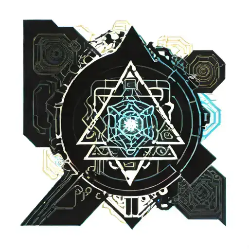 Psychedelic music tattoo design idea