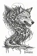 wounded wolf tattoo design idea